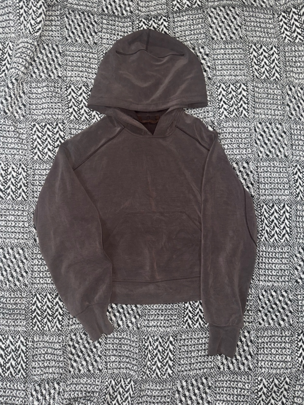 Lululemon Charcoal Brown softstream cropped hoodie